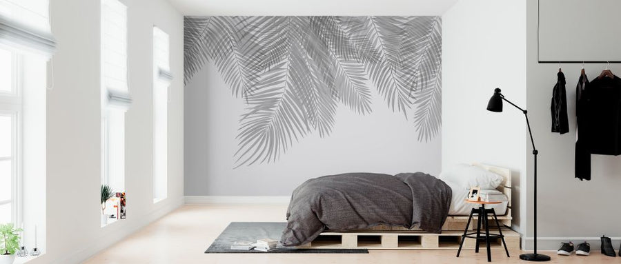 PHOTOWALL / Hanging Palm Leaves - Gray (e321940)