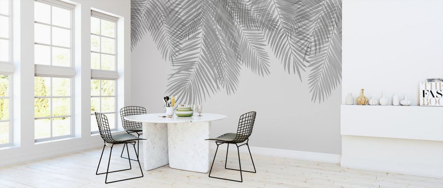 PHOTOWALL / Hanging Palm Leaves - Gray (e321940)