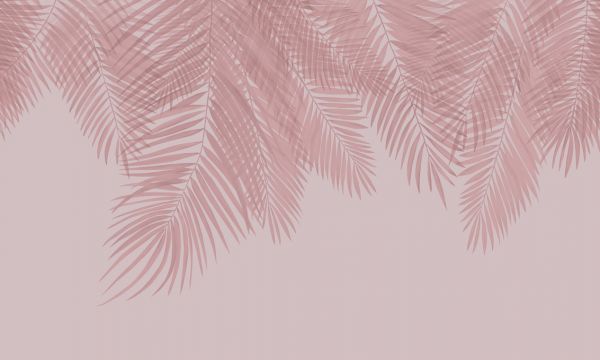PHOTOWALL / Hanging Palm Leaves - Pink (e321943)