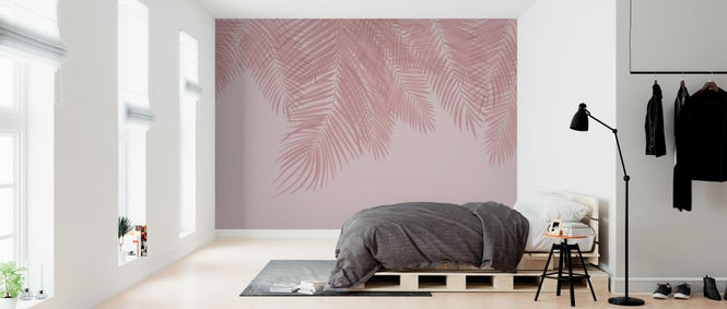 PHOTOWALL / Hanging Palm Leaves - Pink (e321943)