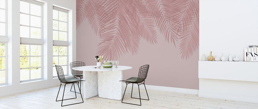 PHOTOWALL / Hanging Palm Leaves - Pink (e321943)