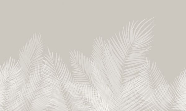 PHOTOWALL / Swaying Palm Leaves - Beige-White (e321947)