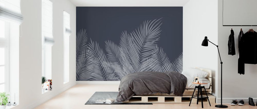 PHOTOWALL / Swaying Palm Leaves - Blue (e321949)