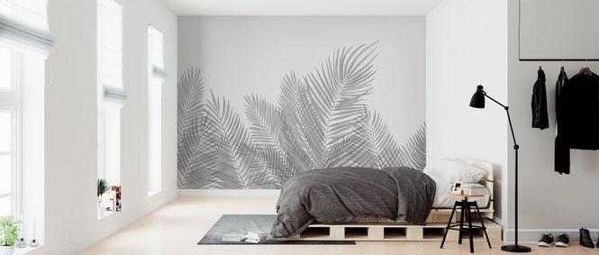 PHOTOWALL / Swaying Palm Leaves - Gray (e321950)