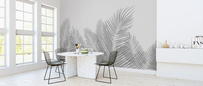 PHOTOWALL / Swaying Palm Leaves - Gray (e321950)