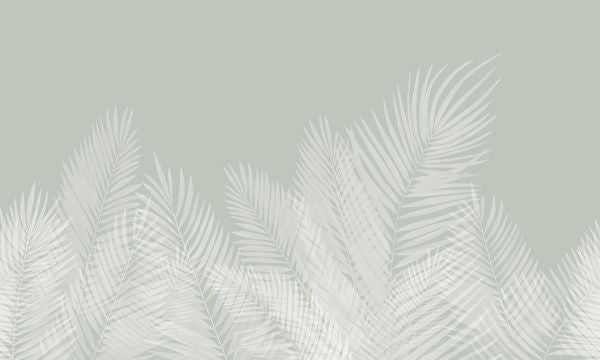 PHOTOWALL / Swaying Palm Leaves - Green-White (e321951)