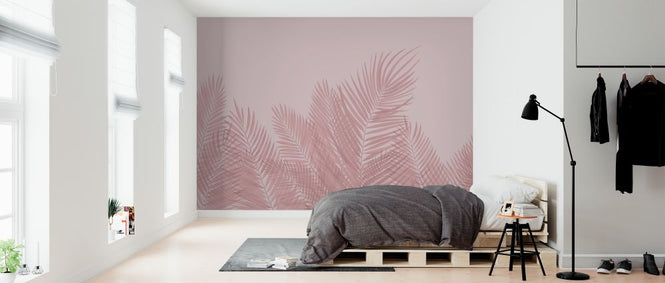 PHOTOWALL / Swaying Palm Leaves - Pink (e321952)