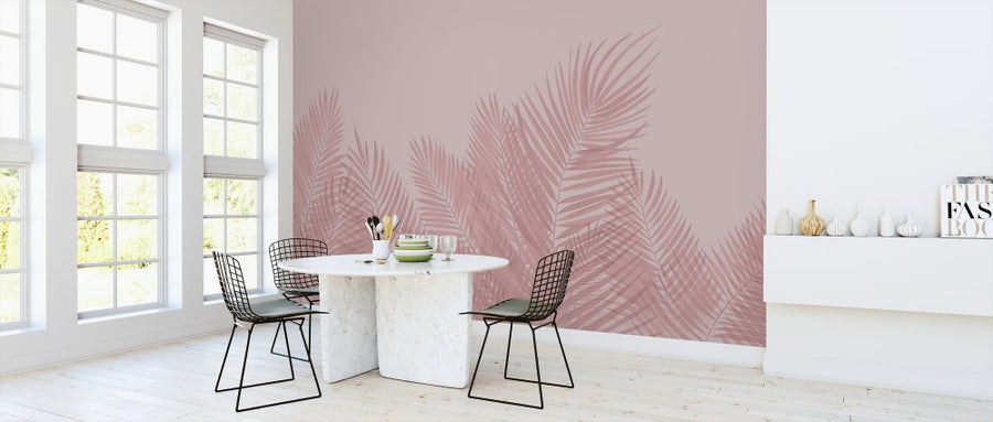 PHOTOWALL / Swaying Palm Leaves - Pink (e321952)