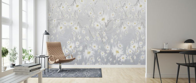 PHOTOWALL / Chamomiles - Gray (e322232)