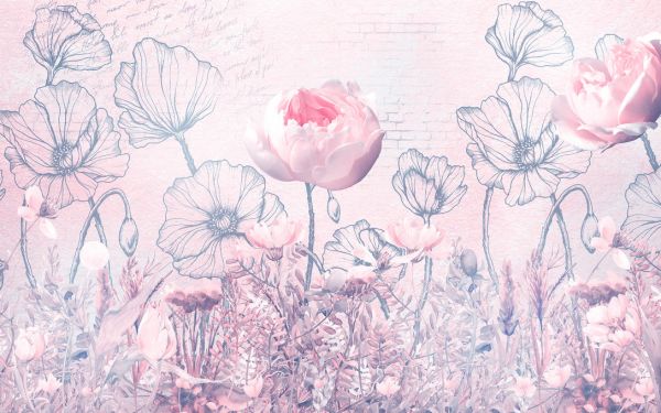 PHOTOWALL / Poppies and Roses (e322312)