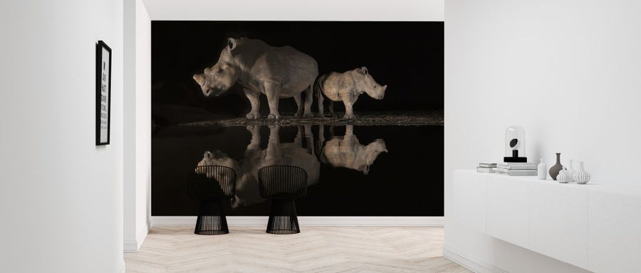PHOTOWALL / Rhino Reflection in Waterhole (e320153)