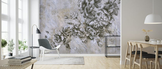 PHOTOWALL / Roses on Concrete Wall (e322858)