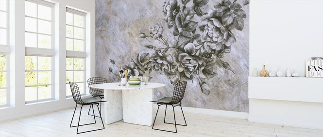 PHOTOWALL / Roses on Concrete Wall (e322858)