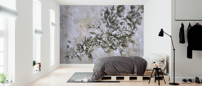 PHOTOWALL / Roses on Concrete Wall (e322858)