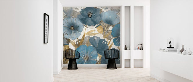 PHOTOWALL / Blue and Gold Poppies (e321367)