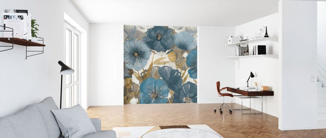 PHOTOWALL / Blue and Gold Poppies (e321367)