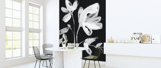 PHOTOWALL / White Whimsical Flowers (e321373)