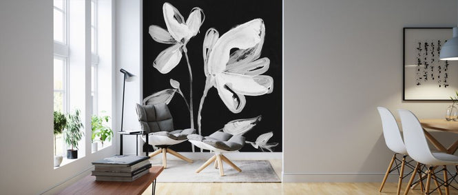 PHOTOWALL / White Whimsical Flowers (e321373)