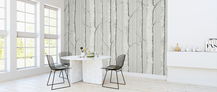 PHOTOWALL / Birch Trees - Soft Green (e323696)