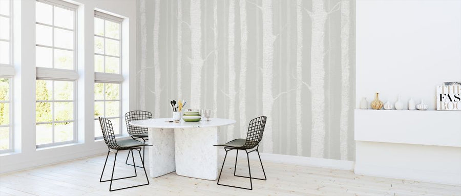 PHOTOWALL / Birch Trees - Soft Green White (e323697)