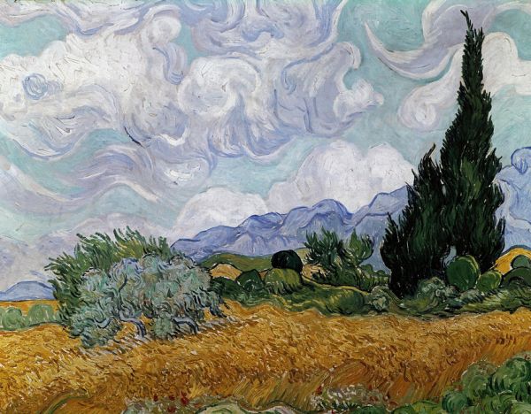 PHOTOWALL / Wheatfield with Cypresses - Infographics (e322057)
