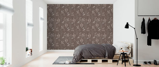 PHOTOWALL / Flowered Blossoms - Choco (e325489)