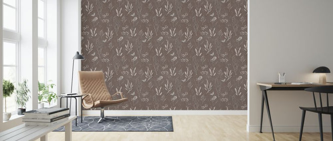 PHOTOWALL / Flowered Blossoms - Choco (e325489)