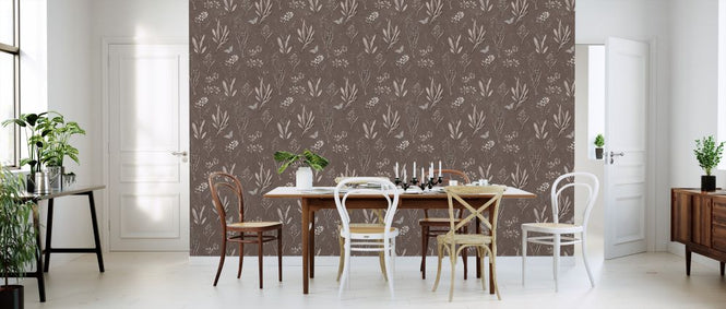 PHOTOWALL / Flowered Blossoms - Choco (e325489)