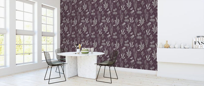 PHOTOWALL / Flowered Blossoms - Plum (e325490)