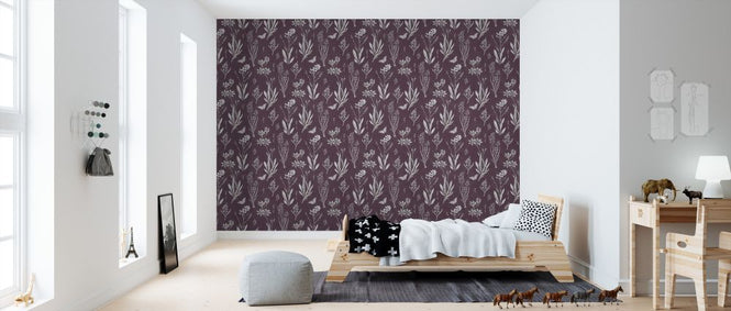 PHOTOWALL / Flowered Blossoms - Plum (e325490)