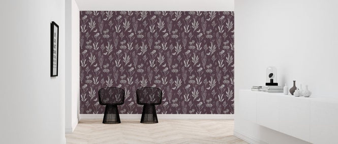 PHOTOWALL / Flowered Blossoms - Plum (e325490)