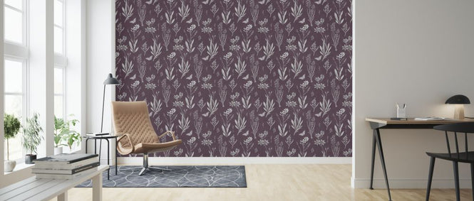 PHOTOWALL / Flowered Blossoms - Plum (e325490)