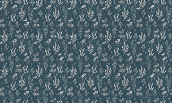 PHOTOWALL / Flowered Blossoms - Teal (e325491)