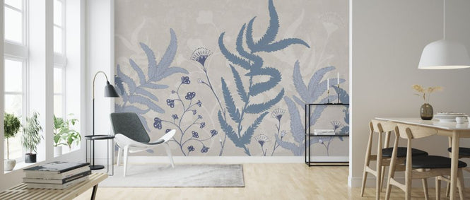 PHOTOWALL / Stylistic Vegetation - Nude Blue (e326009)