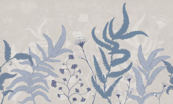 PHOTOWALL / Stylistic Vegetation - Nude Blue (e326009)