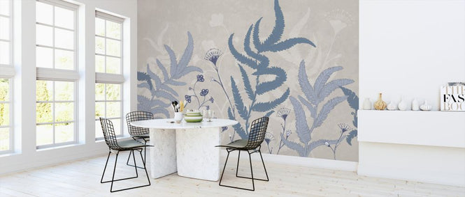 PHOTOWALL / Stylistic Vegetation - Nude Blue (e326009)