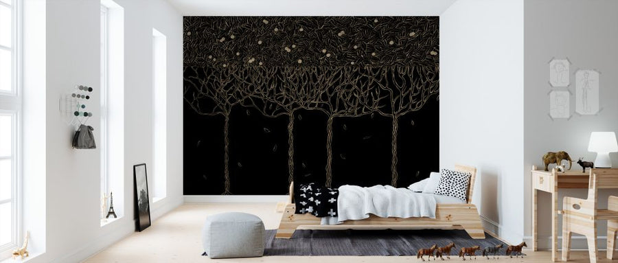 PHOTOWALL / Golden Tree - Black (e326171)