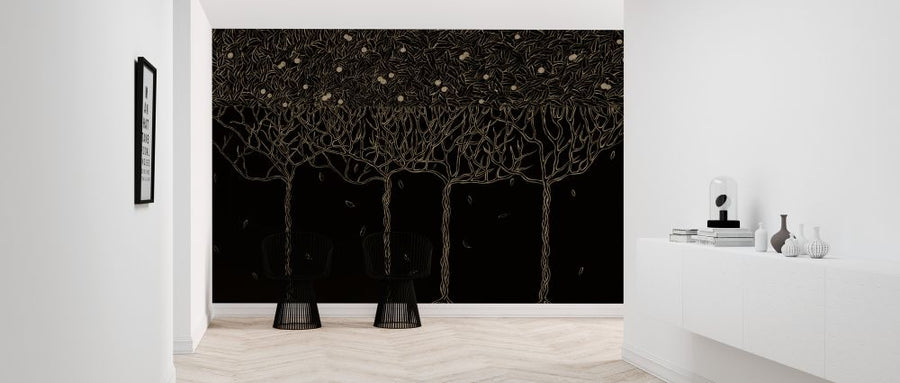 PHOTOWALL / Golden Tree - Black (e326171)