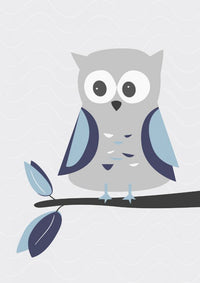 PHOTOWALL / Owl - Blue (e325964) | 輸入壁紙専門店 WALPA