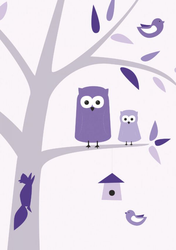 PHOTOWALL / Owls - Purple (e325968)