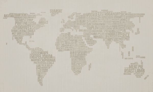 PHOTOWALL / World Menu Map - Beige (e326414)