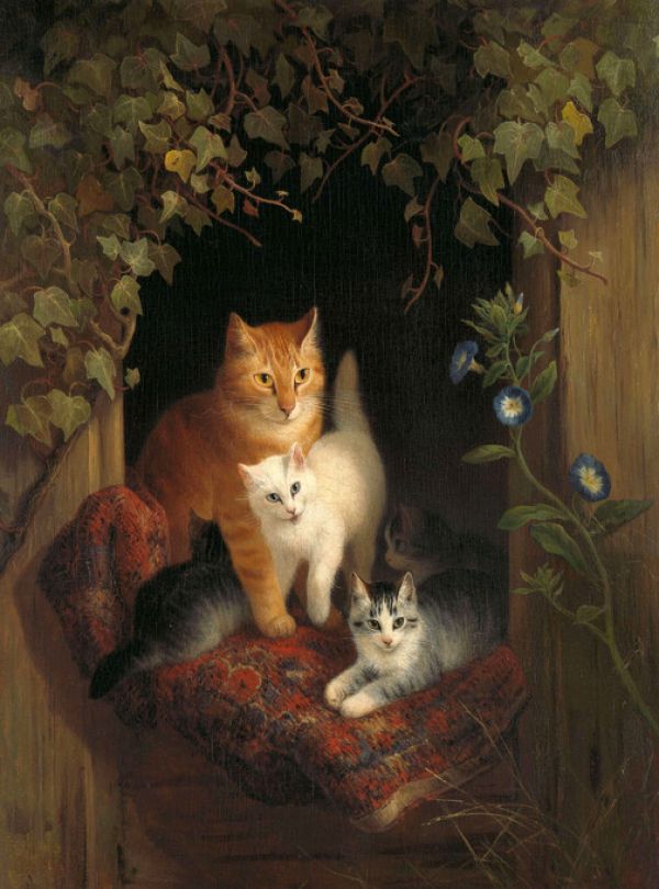 PHOTOWALL / Cat with Kittens - Henriette Ronner (e325882)