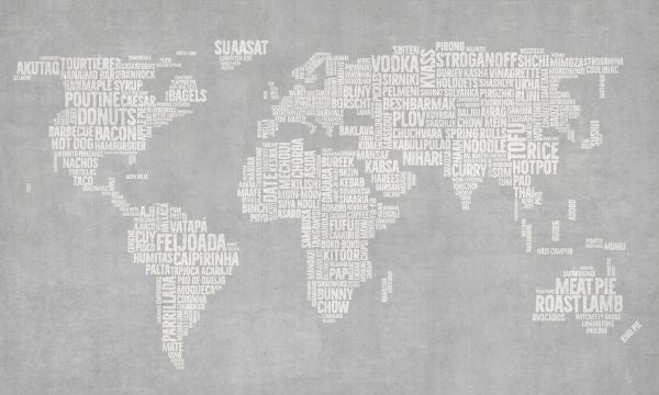 PHOTOWALL / World Menu Map - Gray (e326417)