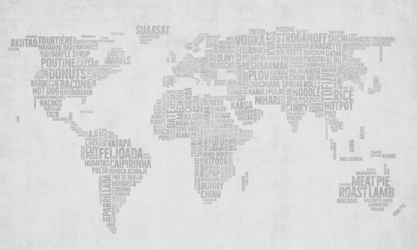 PHOTOWALL / World Menu Map - Light Gray (e326419) | 輸入壁紙専門店 WALPA ...