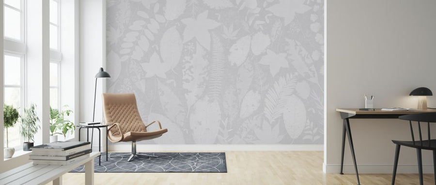 PHOTOWALL / Leaf Potpourri - Light Gray (e326673)