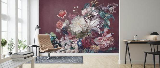 PHOTOWALL / Burgundy Flowers (e326481)