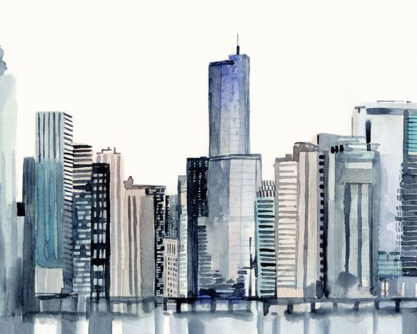 PHOTOWALL / Watercolor Skyline (e324942)