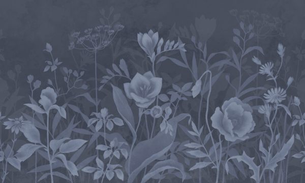 PHOTOWALL / Gentle Botanical - Dark Blue (e327125)