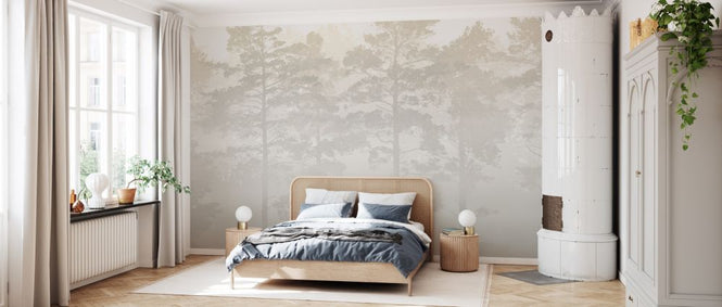 PHOTOWALL / Misty Pine Forest - Beige (e327621)