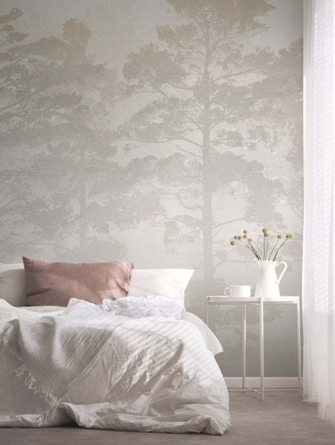 PHOTOWALL / Misty Pine Forest - Beige (e327621)